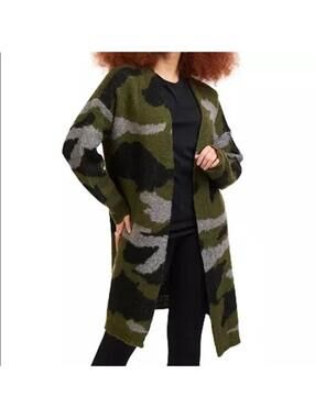 Black Tape Camo Long Cardigan - XL